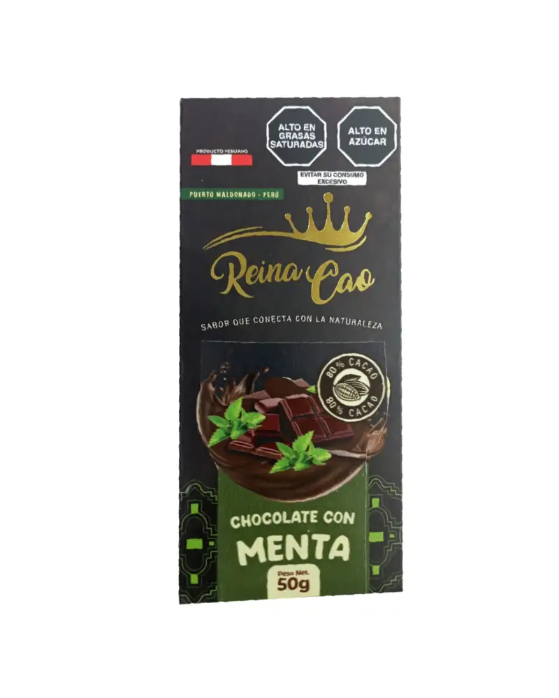 chocolate menta-50g80cacao Chocolate con menta Reina Cao 80% cacao